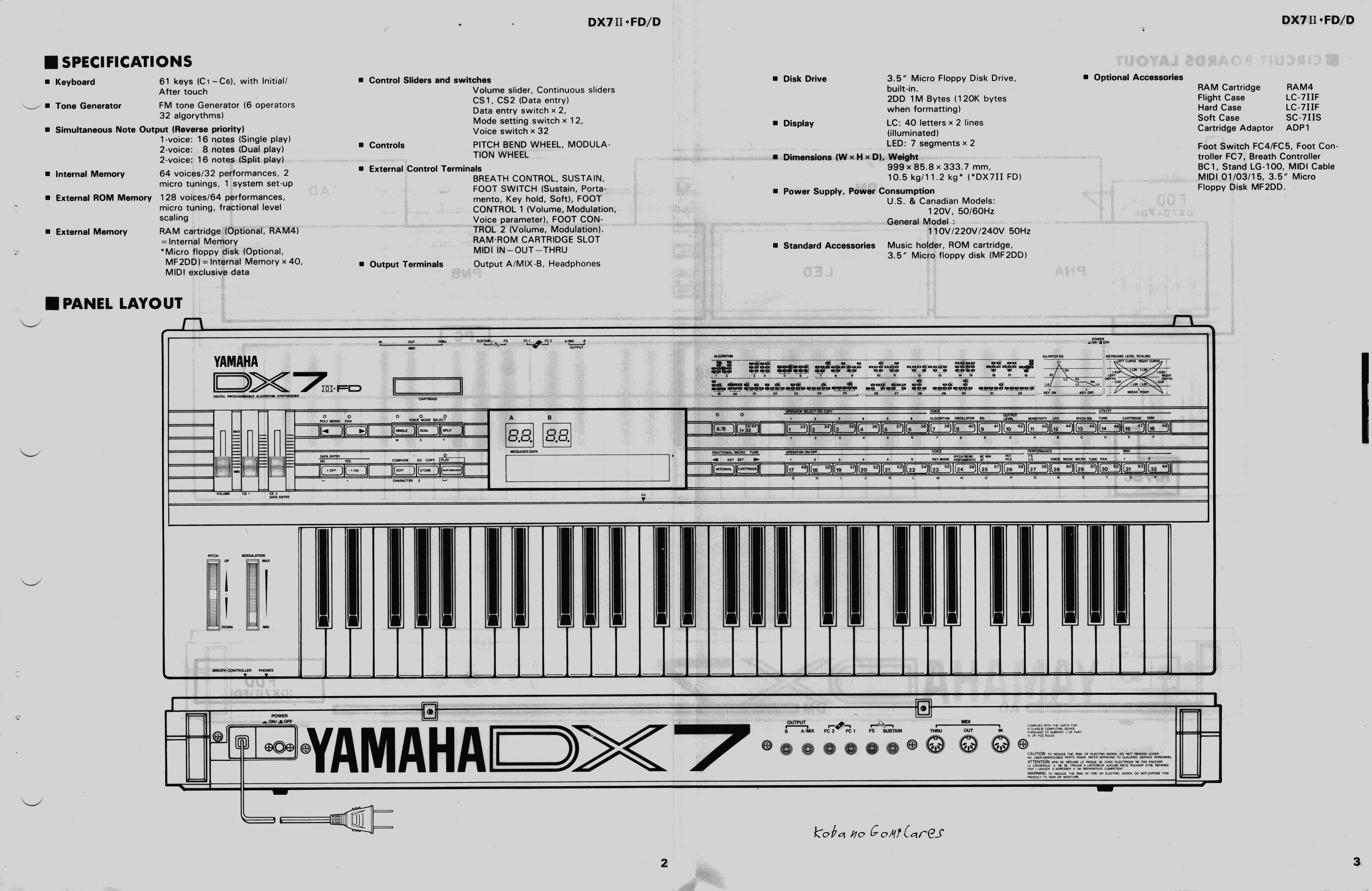 Сервисная инструкция Yamaha DX-7II, FD