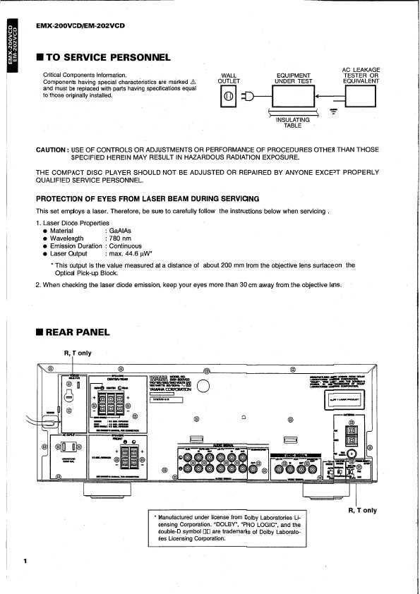 Сервисная инструкция Yamaha EMX-200VCD