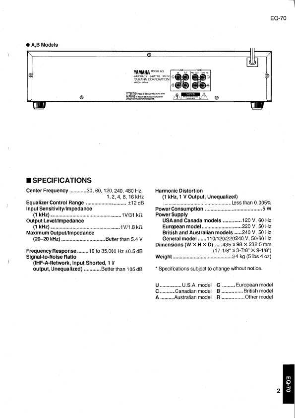 Сервисная инструкция Yamaha EQ-70