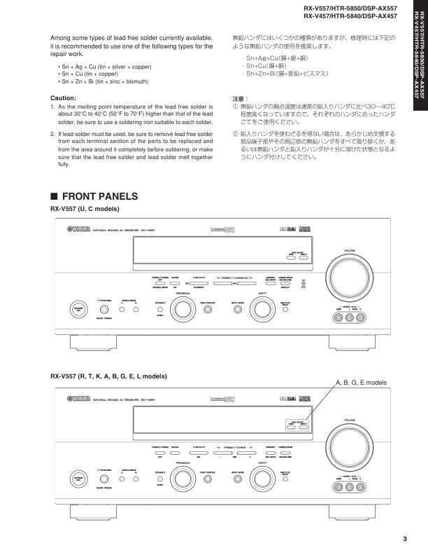 Сервисная инструкция Yamaha RX-V457, RX-V557, HTR-5840, HTR-5850, DSP-AX457, DSP-AX557