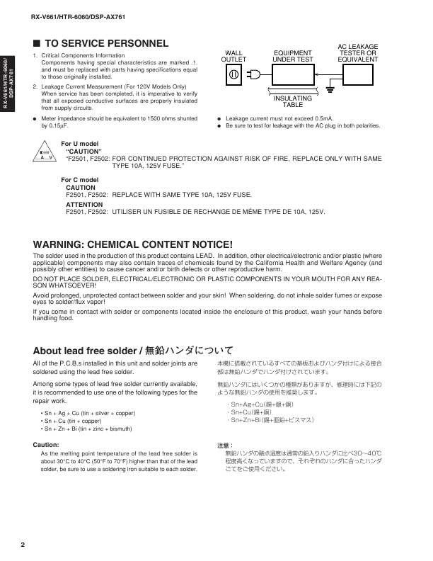 Сервисная инструкция Yamaha RX-V661, HTR-6060, DSP-AX761