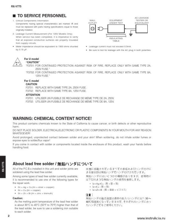 Сервисная инструкция YAMAHA RX-V775