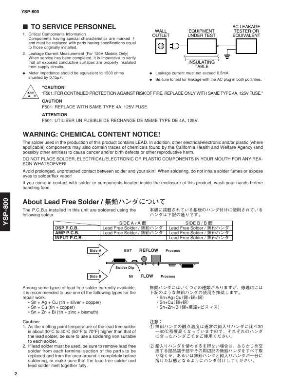 Сервисная инструкция Yamaha YSP-800