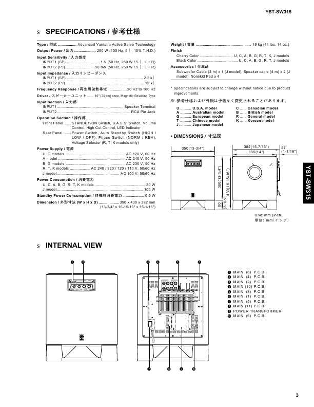 Сервисная инструкция Yamaha YST-SW315