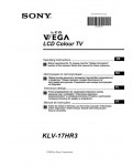 Инструкция Sony KLV-17HR3
