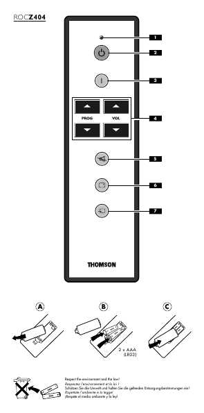 Инструкция Thomson ROC-Z404