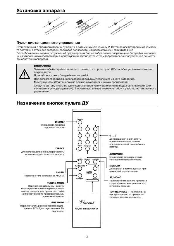 Инструкция Vincent STU-2