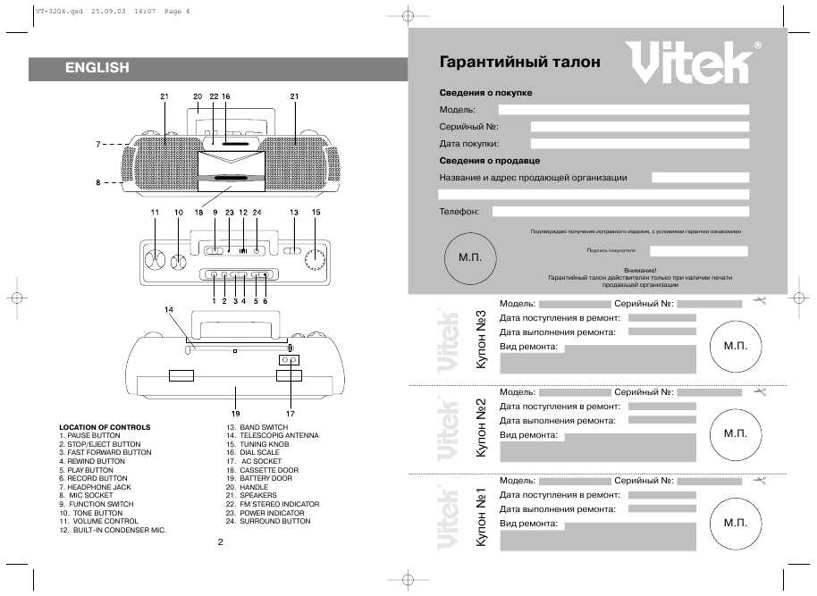 Инструкция Vitek VT-3206