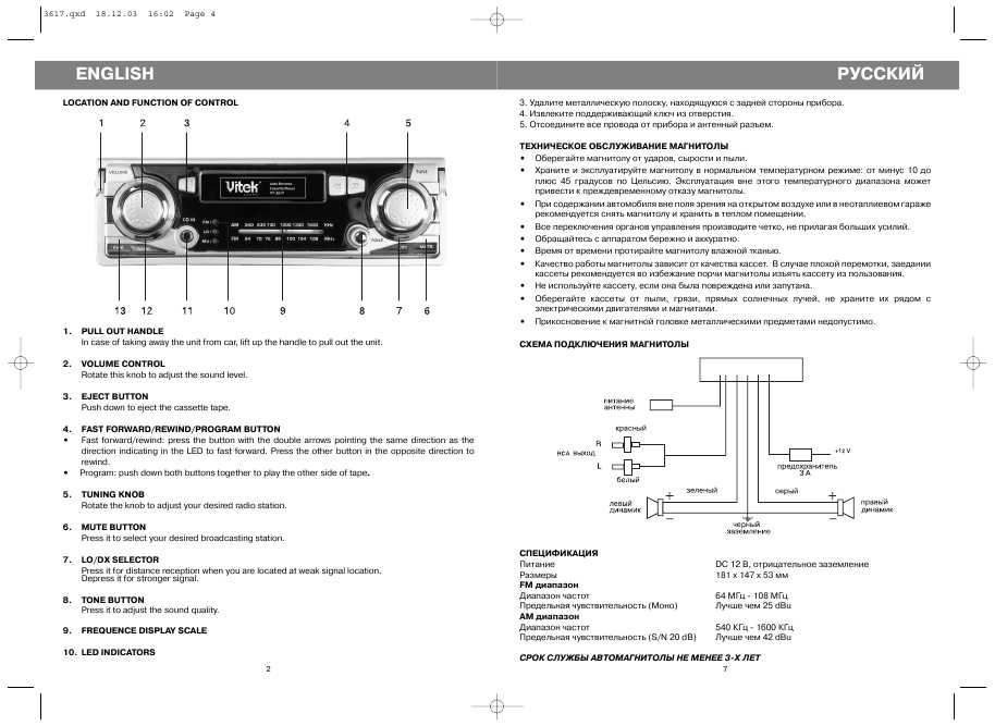 Инструкция Vitek VT-3617