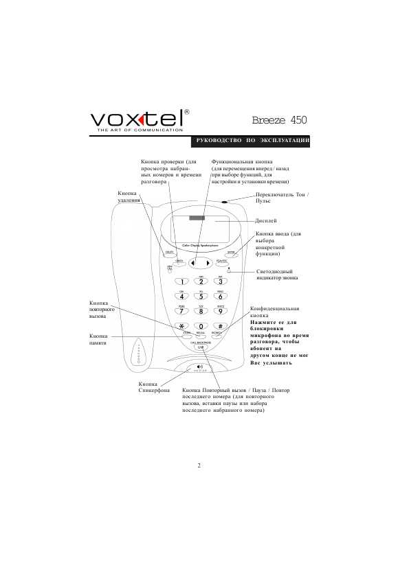 Инструкция Voxtel Breeze 450