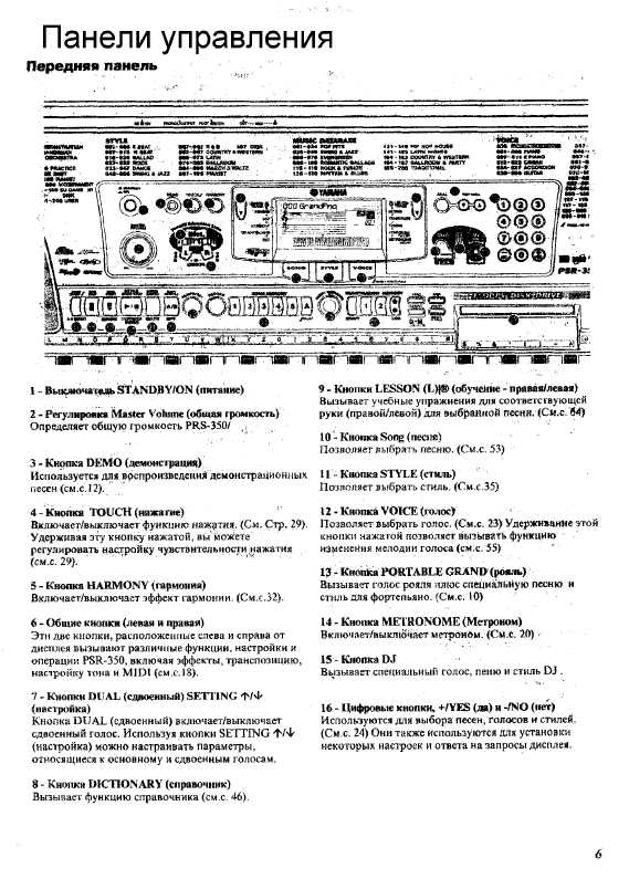 Инструкция Yamaha PSR-350
