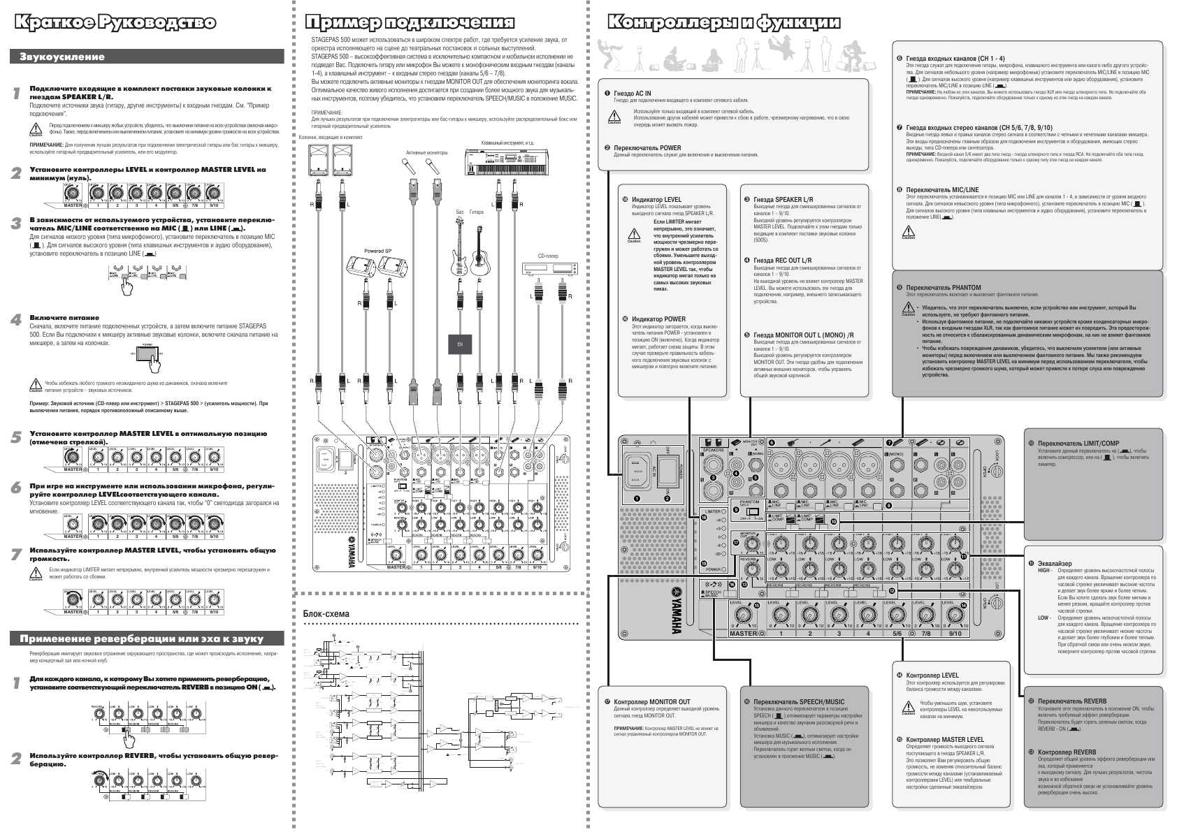 Инструкция Yamaha Stagepas 500
